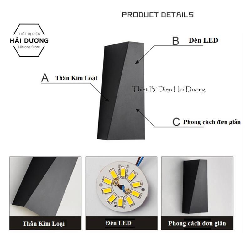 Đèn LED hắt tường 2 đầu hình đa giác chống nước cao cấp