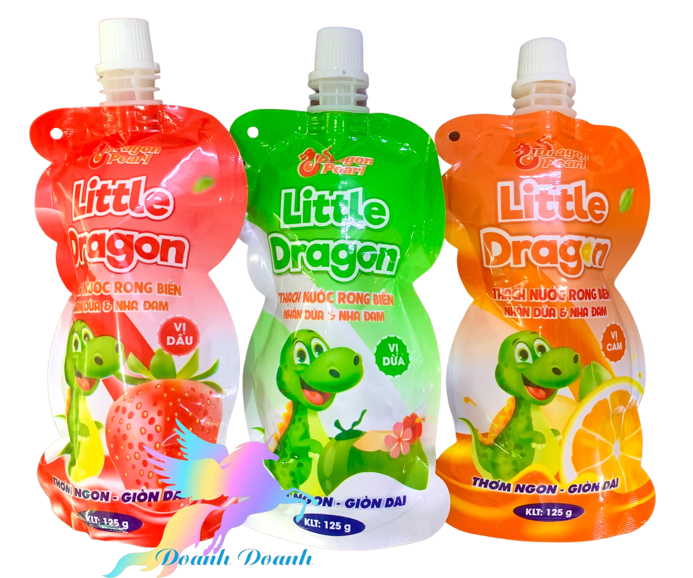 ( Combo 10 túi * 125gam) Thạch Canxi Little Dragon Kingphar, thơm ngon giòn dai, bổ sung viatmin và khoáng chất cho trẻ