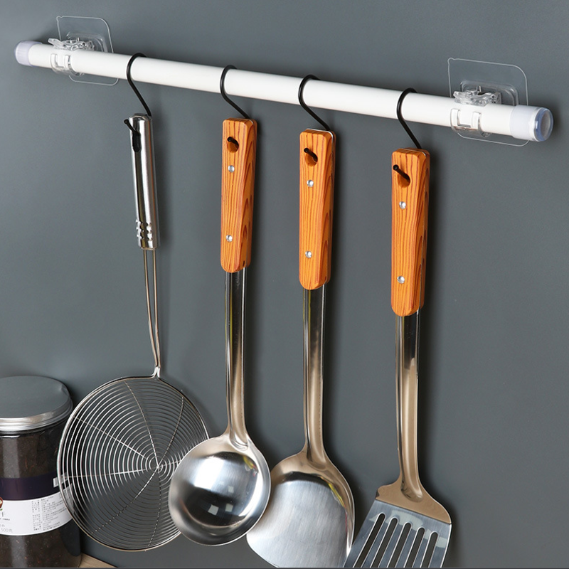 Móc dán tường tiện lợi đỡ thanh treo không cần khoan tường dễ dàng lắp ráp