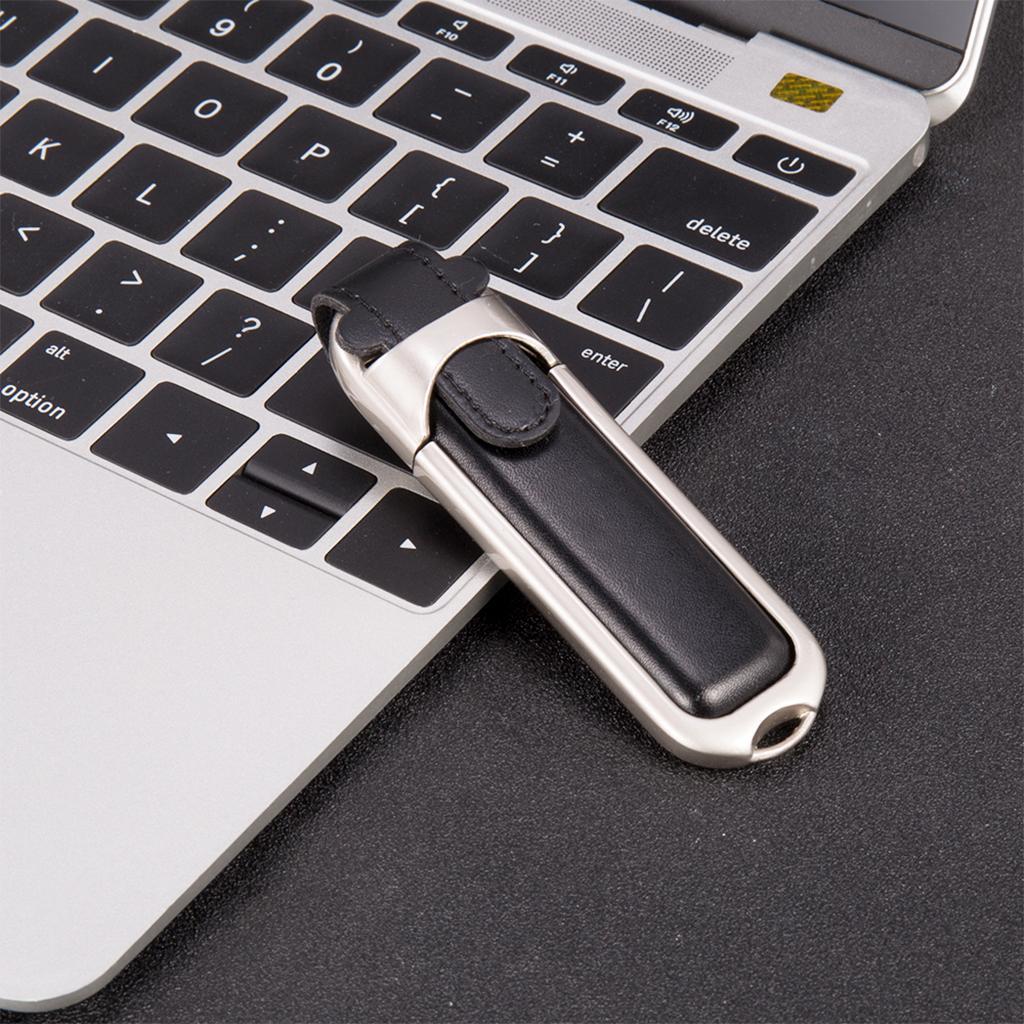 PZ-2 Leather High Speed USB 2.0 Flash Drive Memory  Disk Black
