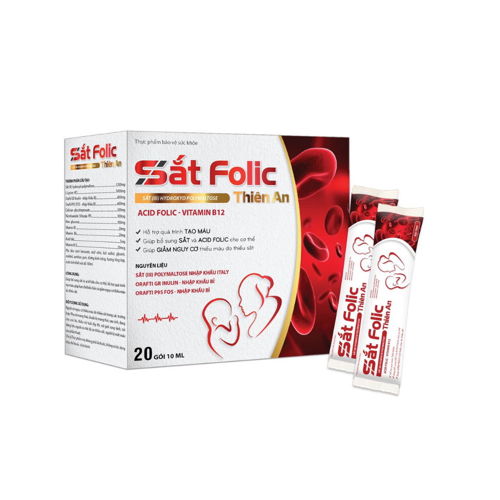 Sắt Folic Thiên An Hỗ Trợ Bổ Sung Sắt Và Acid Folic Cho Cơ Thể, Hỗ Trợ Quá Trình Tạo Máu