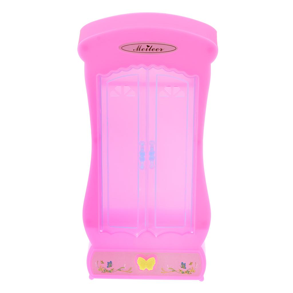 Miniature Bedroom Bed Wardrobe for  Doll House Accessories