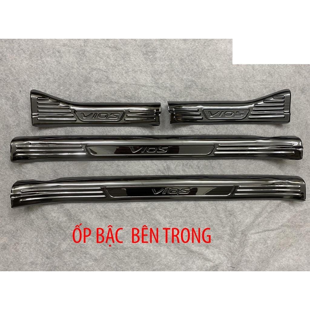 Ốp bậc cửa , nẹp bước chân Toyota Vios 2019-2022 cao cấp -mẫu Titan 8 chi tiết