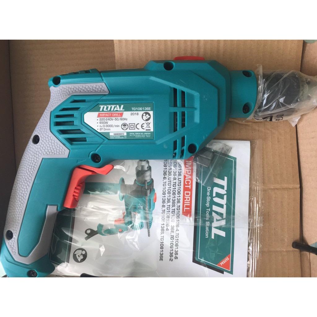 MÁY KHOAN BÚA 13MM 650W TOTAL TG106136E - HÀNG CHÍNH HÃNG
