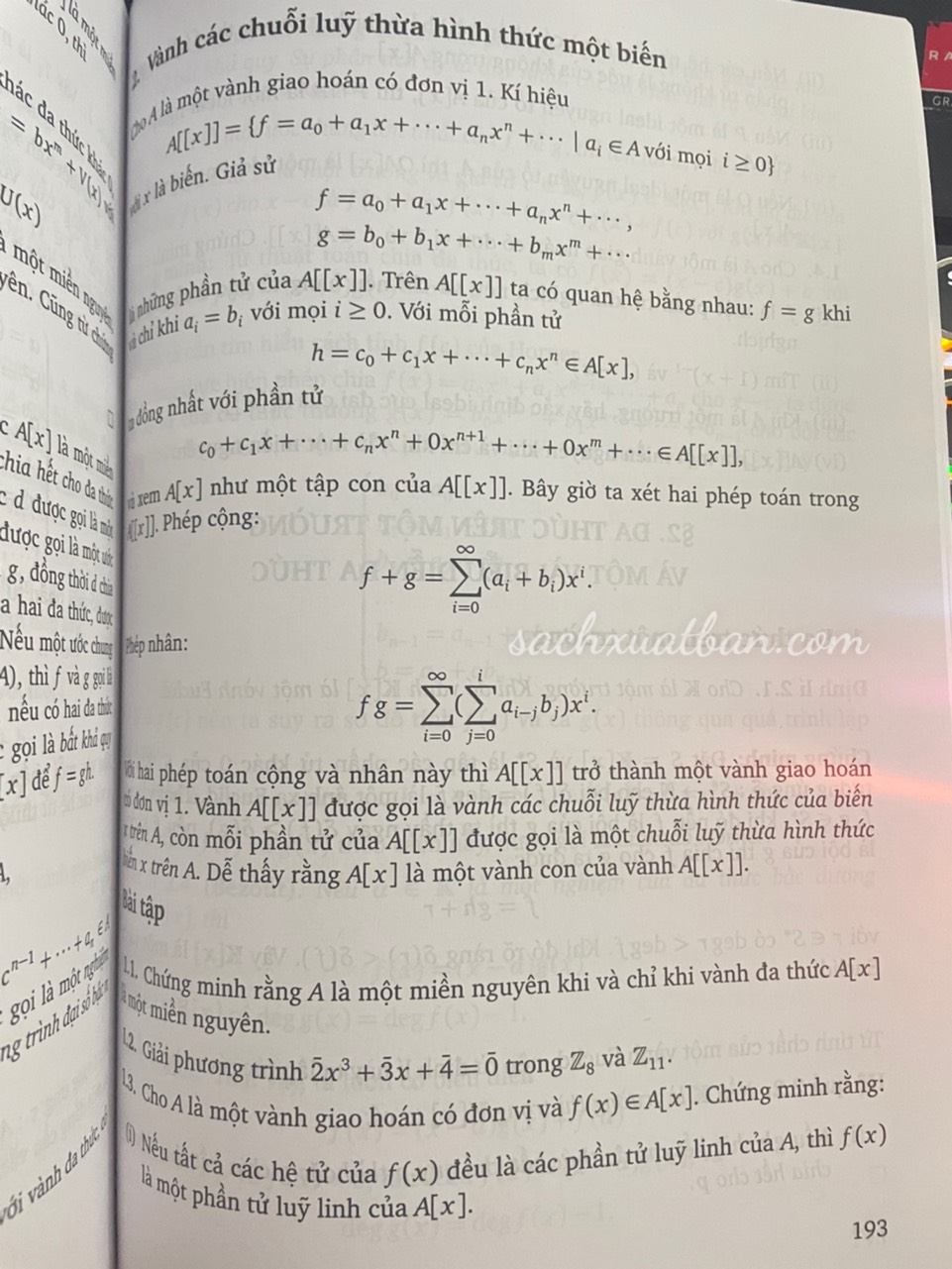 Sách Cơ sở Lí thuyết số và Đa thức