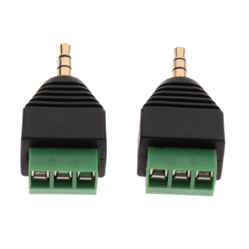 2.5mm Stereo Male Plug To AV Screw Video Terminal AV Cable Connector Adapter