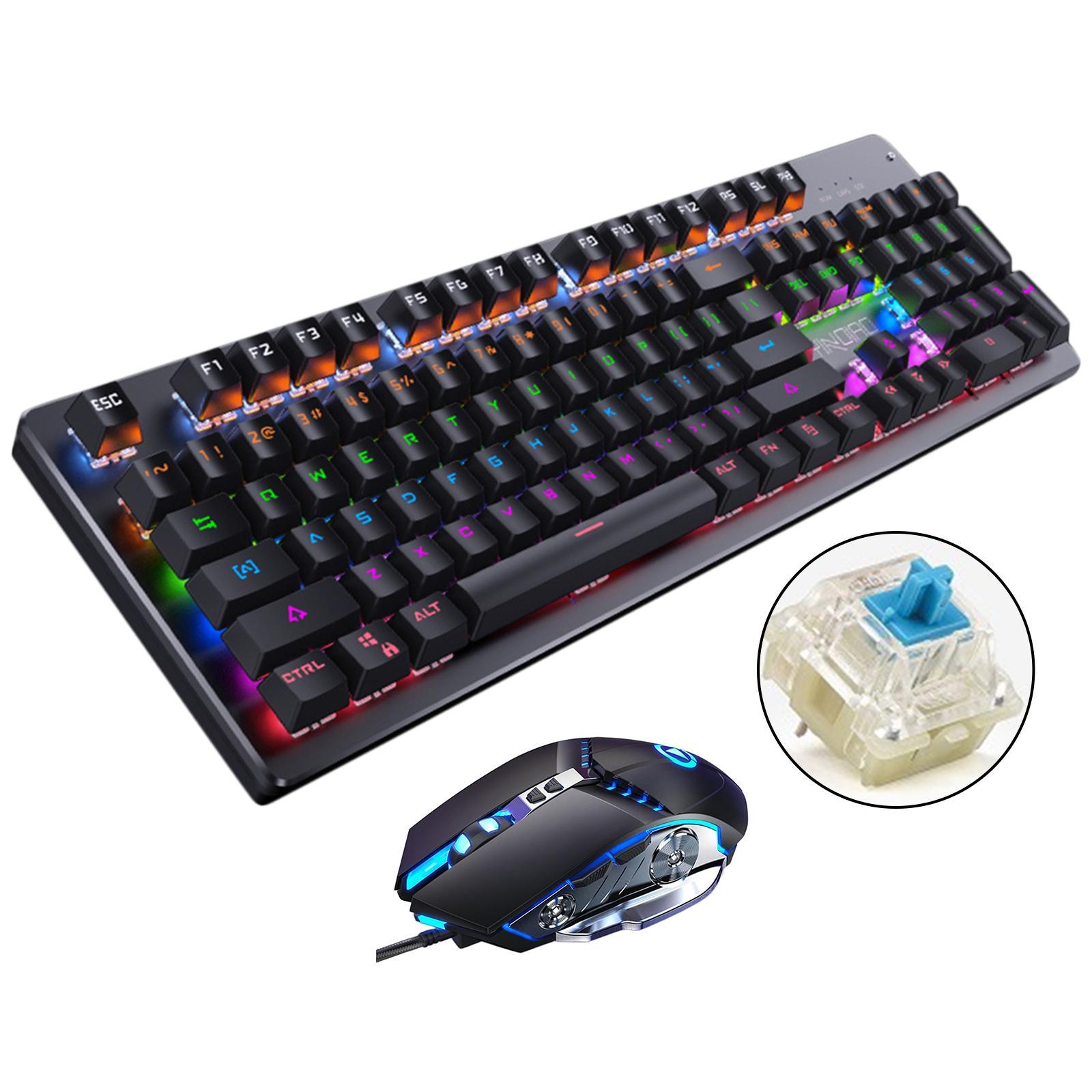 Wired and Mouse Combo Mouse for Windows PC Computer Set A Blue switch