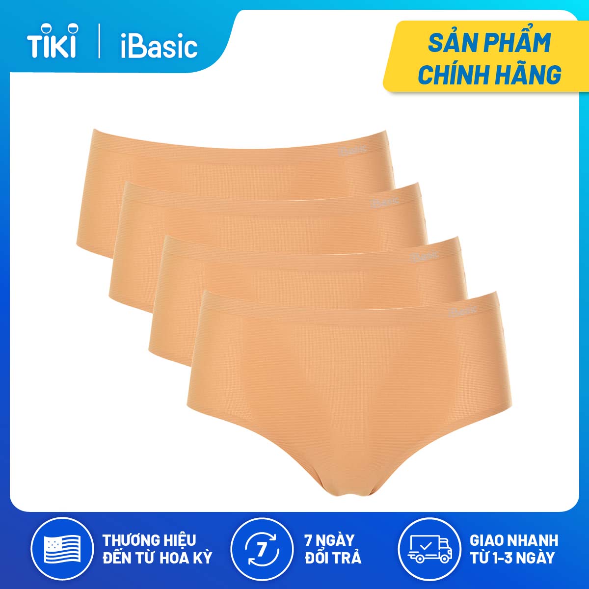 Combo 4 quần lót nữ không đường may bonding thoáng khí lưng cao iBasic PANW139