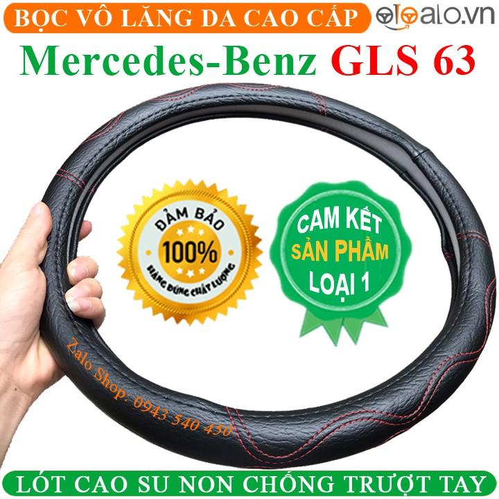 Bọc Vô Lăng Da Xe Mercedes Benz GLS 63 Lót Cao Su Non Cao Cấp Chống Trượt Tay - Màu đen chỉ đỏ - OTOALO