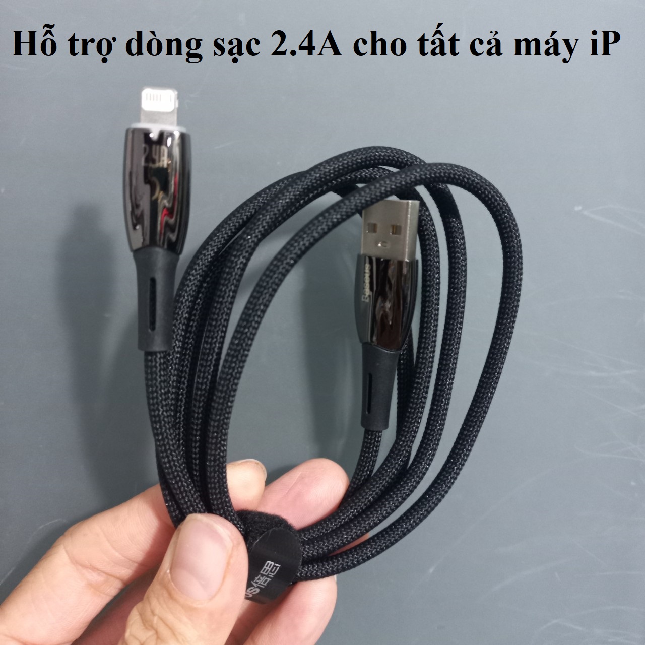 Cáp sạc cho iP dòng sạc 2.4A Usb-iP Baseus Glimmer Series CB000023 _ Hàng chính hãng