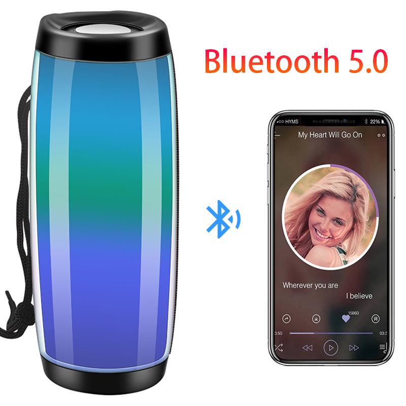 LED Caixa de som portatil loa bluetooth loa phát thanh FM LUZ blutooth di động di động di động loa boombox loa USB aux tf Color: Green
