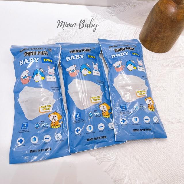 Set 10 khẩu trang 4D TP94 in hình dễ thương cho bé M02 Mimo Baby