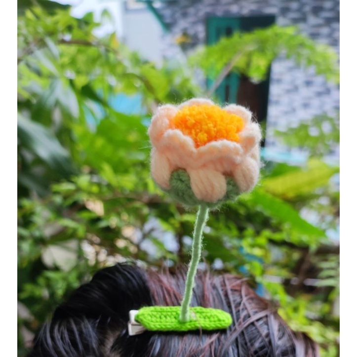 Kẹp tóc mái hình bông hoa lắc lư dễ thương