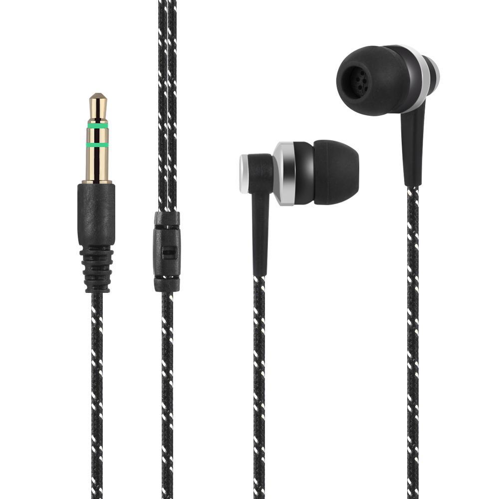 Tai nghe có dây chất lượng cao Thương hiệu mới Âm thanh nổi trong tai Cáp dệt kim loại 3,5 mm Tai nghe Tai nghe dành cho máy tính xách tay Quà tặng điện thoại thông minh Headpho Màu sắc: đỏ-B