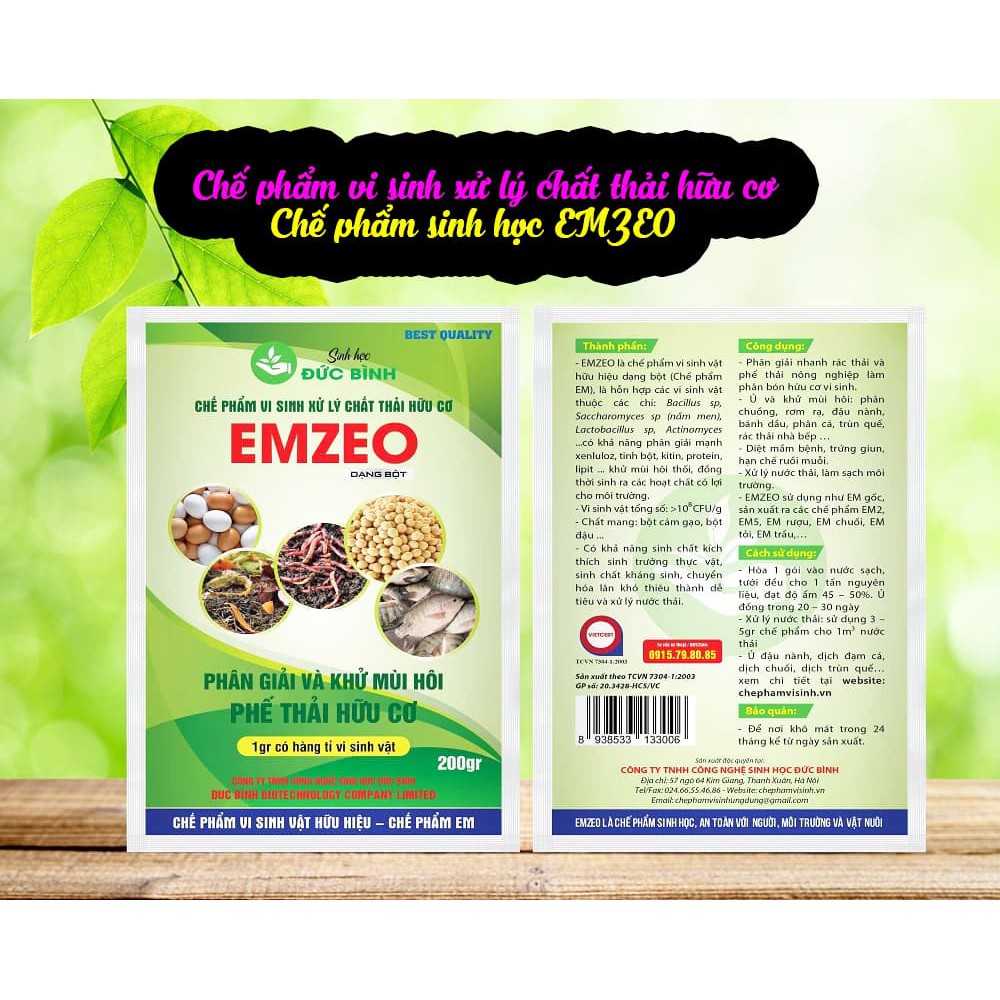 Chế phẩm sinh học Emzeo khử mùi hôi phân cá, đậu tương, rác thải nhà bếp