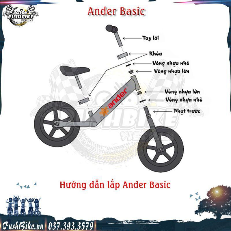 Xe thăng bằng Ander Basic cho bé từ 1.5 đến 6 tuổi - Hợp kim thép, sơn tĩnh điện, nặng 2.9kg