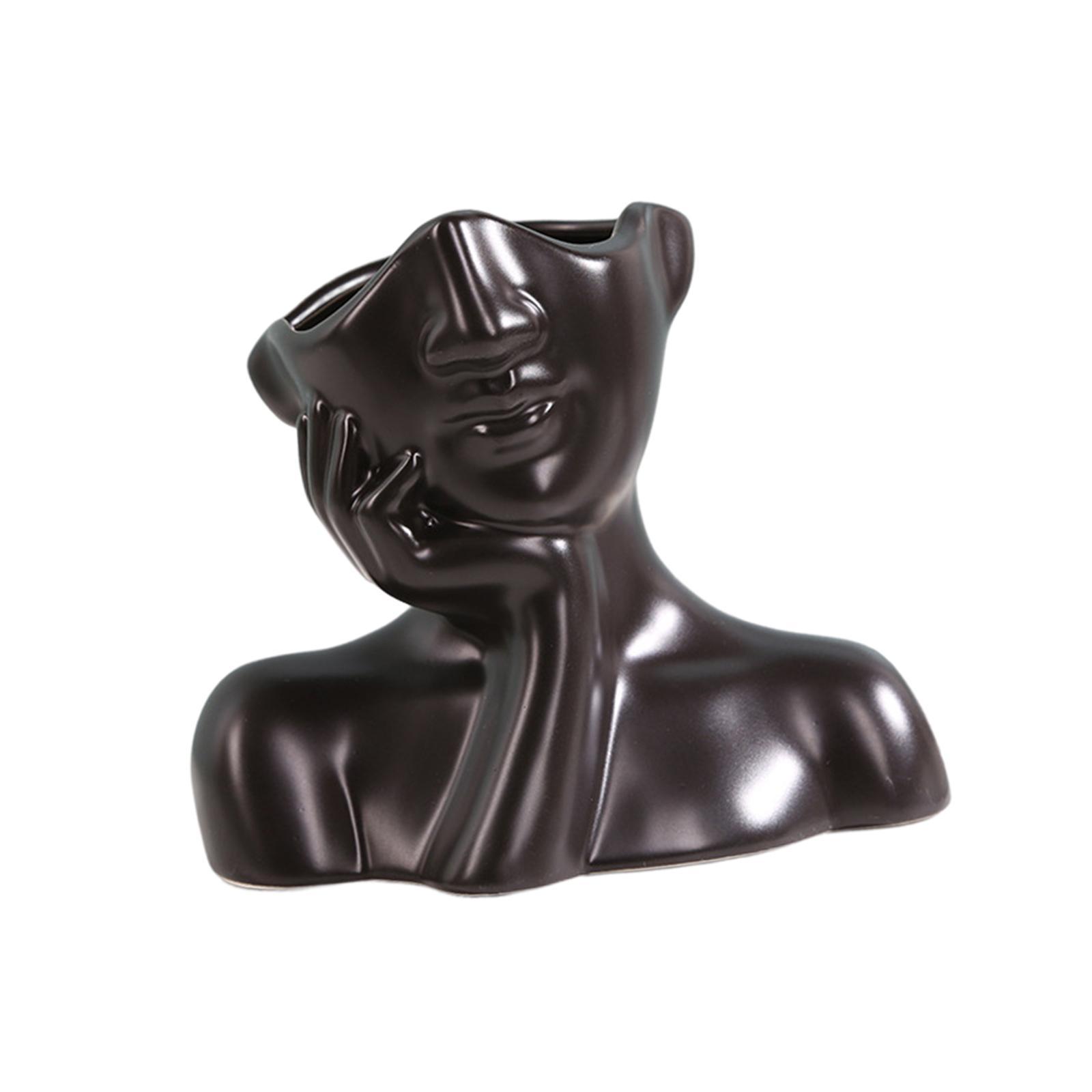 Face Vase Flower Vase Modern Statue Head Shaped Vase for Table Wedding Shelf