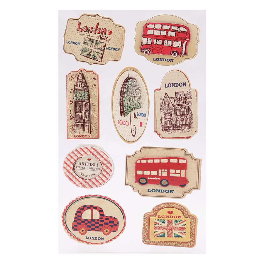 Hình Dán Nổi 6D Có Kim Tuyến - Mẫu 12