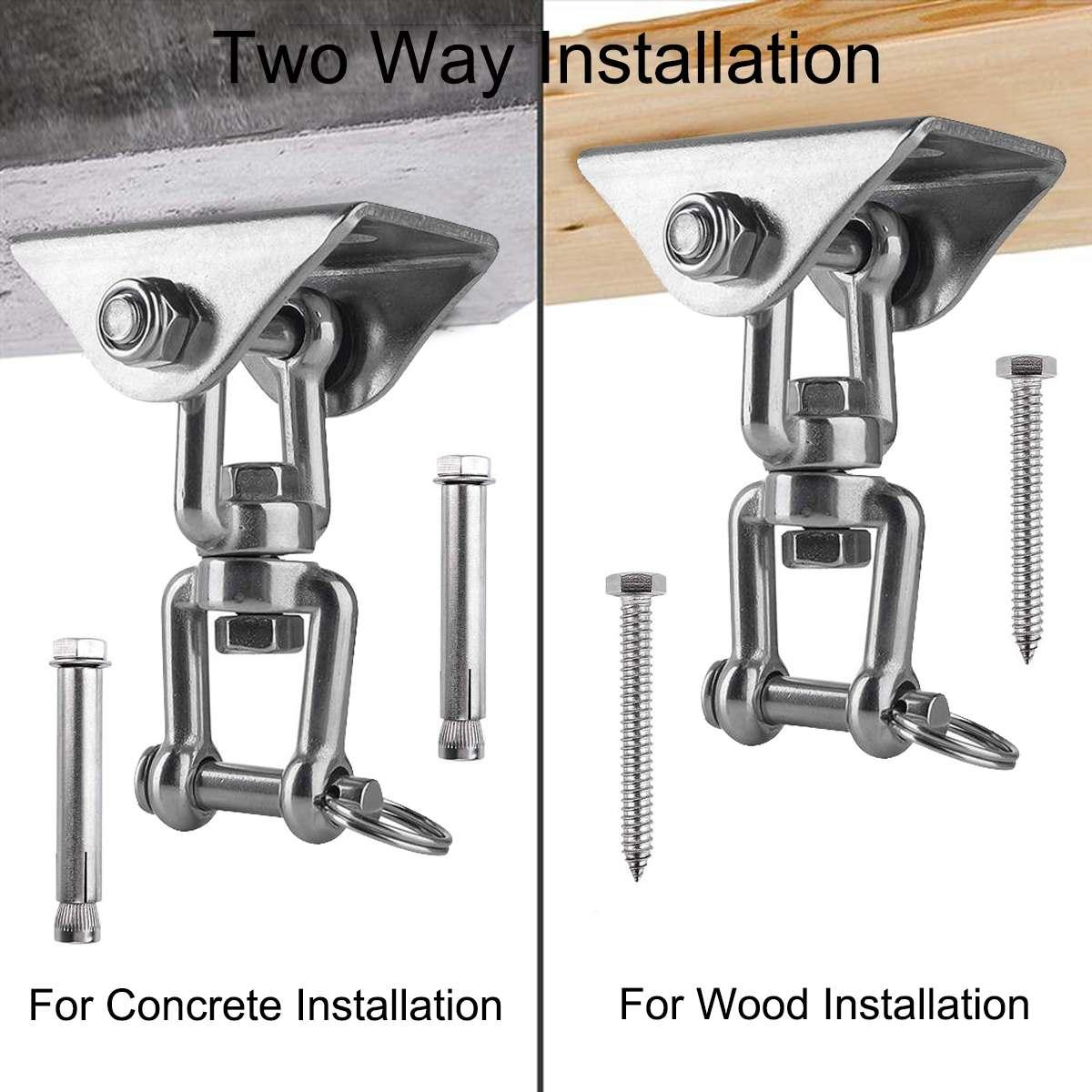 Đồng hồ nam Dây Thép Không Gỉ Giá Treo Võng Gắn Trần Móc Mỏ Neo Tập Gym Móc Áo Tập Gym Trên Không Tập Yoga Xoay Treo Ghế