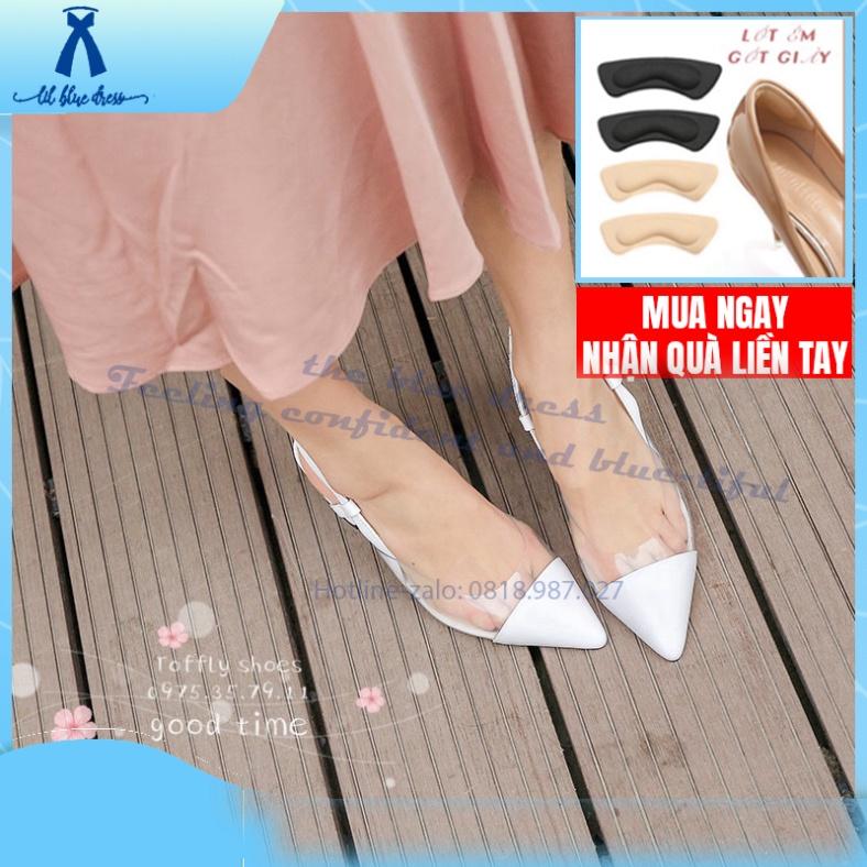 QUẢNG CHÂU Giày cao gót Slingback phối mica gót ánh bạc tốt giá rẻ đẹp s