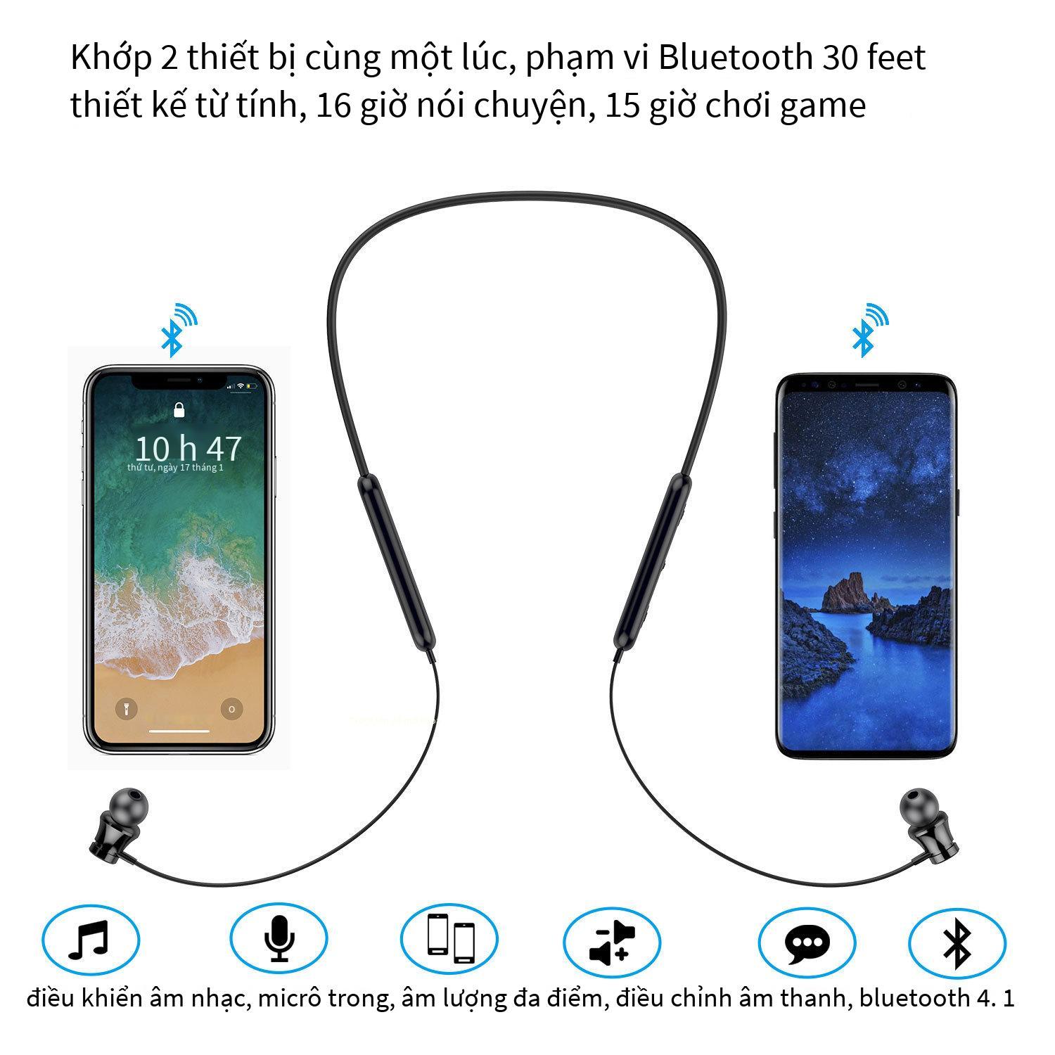 Giao hàng nhanh Tai nghe bluetooth W7 đeo cổ kiểu dáng thể thao không dây pin chờ siêu dài Mẫu mã hàng nổ mẫu mới tư nhân