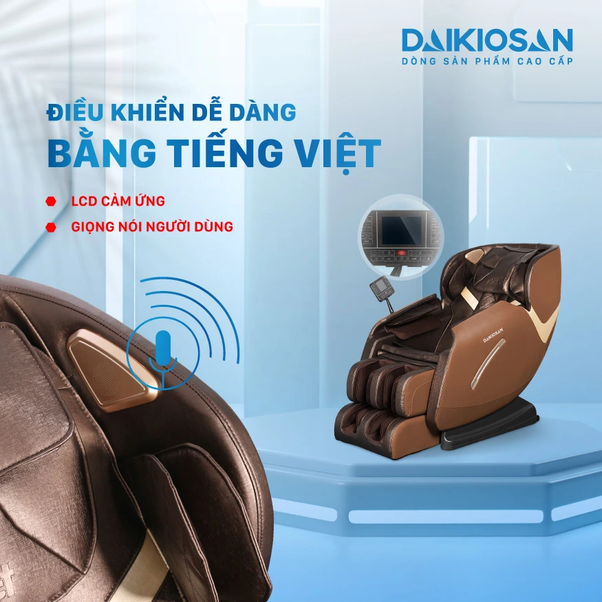 Ghế Massage Daikiosan DKGM-00002 Chế Độ Không Trọng Lực, Công Nghệ AI, Scan Cơ Thể, 3D Massage