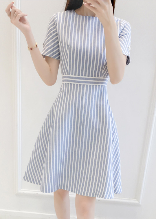 Đầm nữ kẻ sọc ngắn tay da83