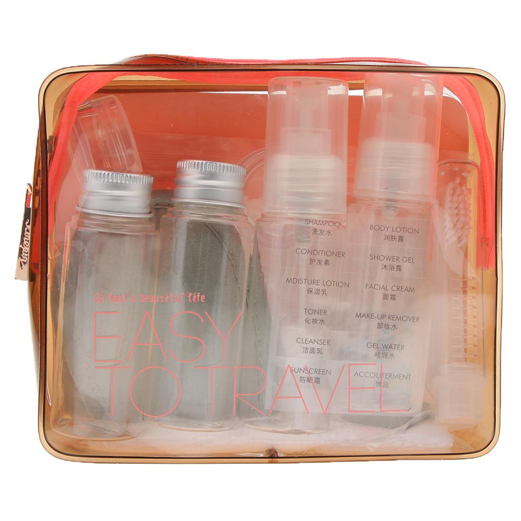 15pcs Makeup Spray Bottle Lotion Case Empty Container Travel Eyemask Set Kit