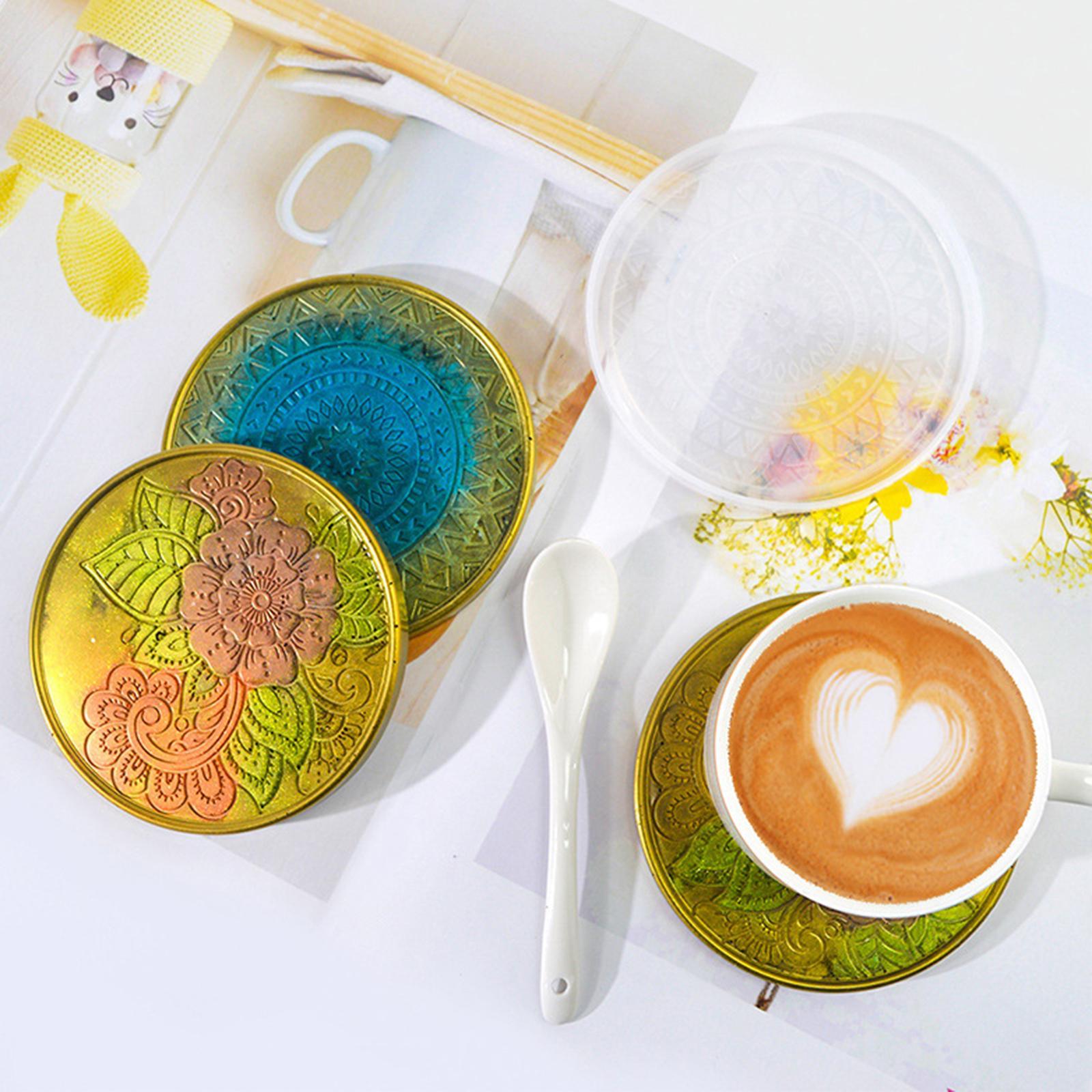 2 Pack Resin Coaster Molds, Resin Casting Round Geode Coaster Silicone Molds for Epoxy Resin
