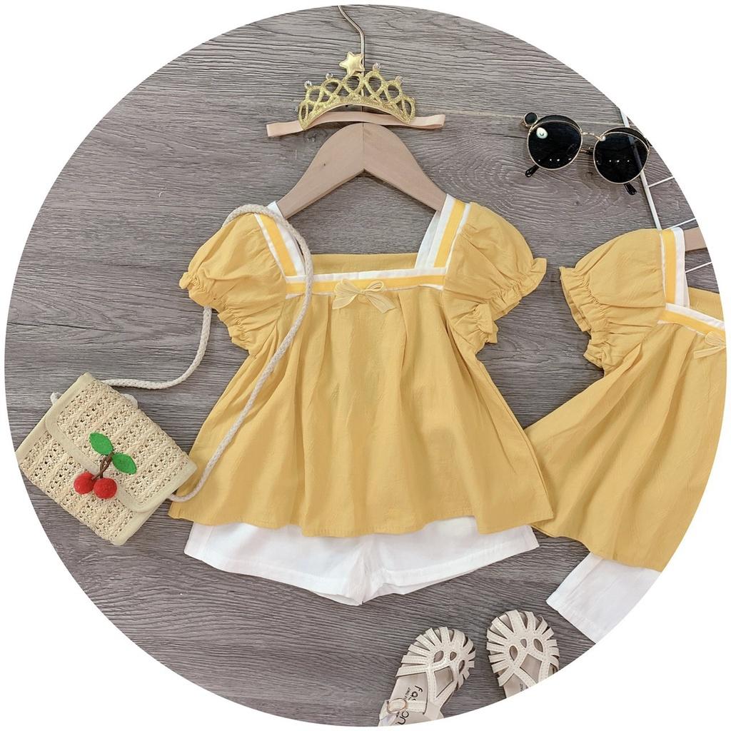 Bộ babydoll cho bé gái đi chơi đi học đẹp size 8-18kg chất kate mềm mát