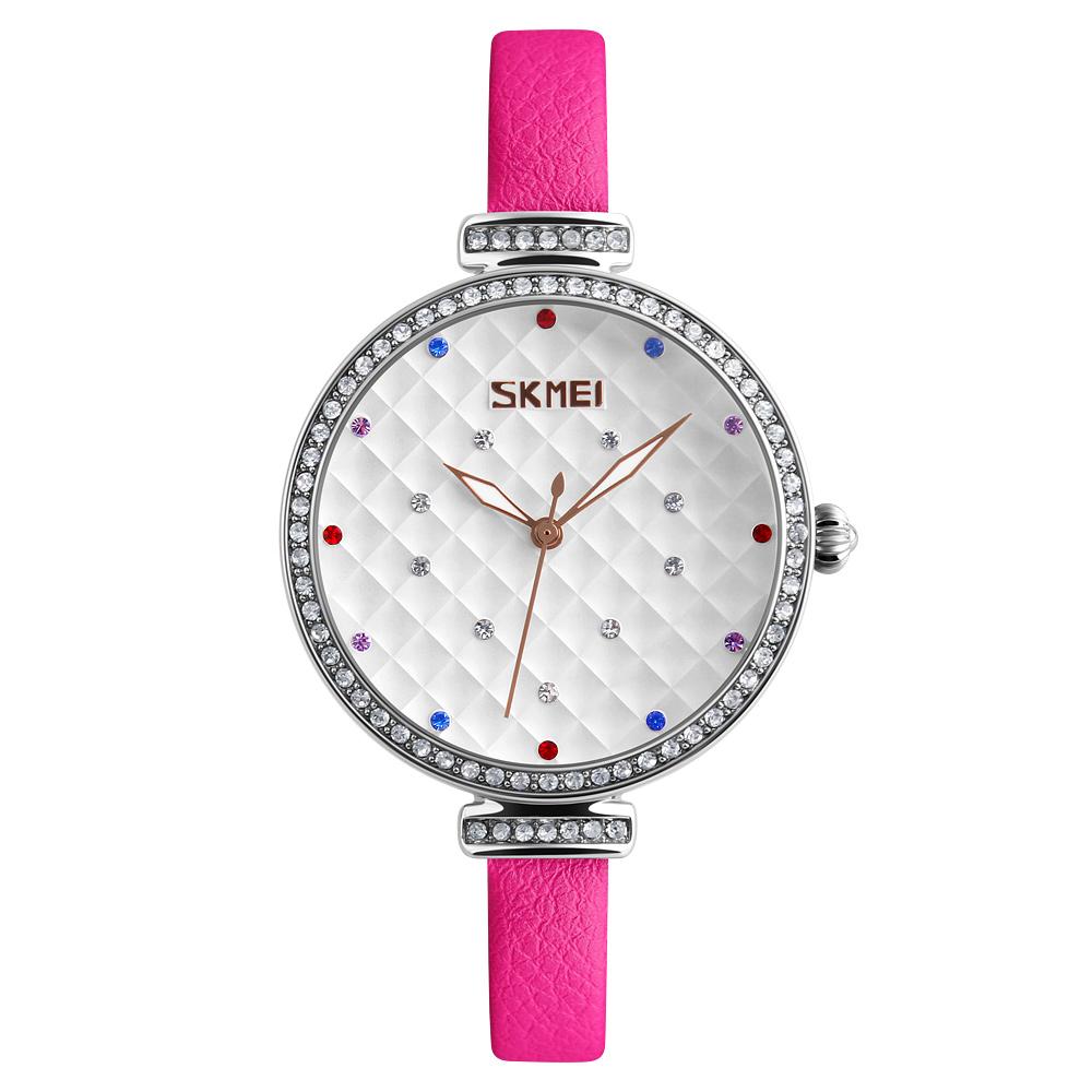  Đồng hồ nữ SKMEI Fashion Casual Quartz chống nước dây da chính hãng 