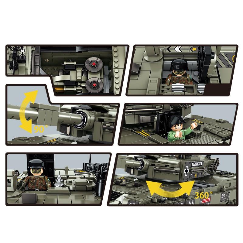 Đồ chơi Lắp ráp Xe Tăng Đức Leopard 2 - Panlos 632003 Tank German Leopard - Xếp hình thông minh - Đồ chơi trí tuệ