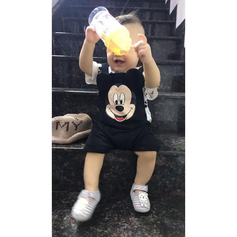 Set yếm kèm áo Mickey bé trai bé gái từ 12M-6Y