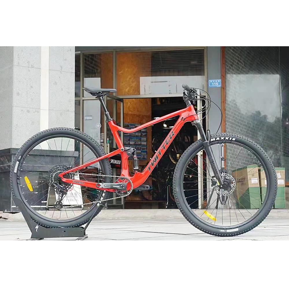 Miễn phí Vận Chuyển Carbon Full Treo Xe Đạp SX 12 Tốc Độ MTB đôi treo 27.5 29 inch nam giới trưởng thành xe đạp Color: BlackRed Size: 29x15 Number of speeds: M6100-12S
