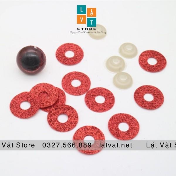 Mắt thú bông pha lê ba chiều long lánh làm phụ kiện đồ chơi kèm vòng đệm nhựa