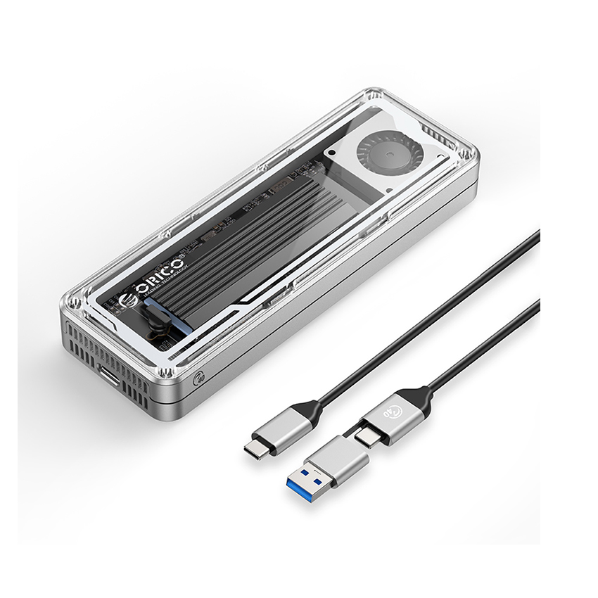 Tản nhiệt cho ổ cứng SSD M.2 NVME / SATA 2280 ORICO M2HS8-FAN-SV (Bạc) - Hàng Chính Hãng