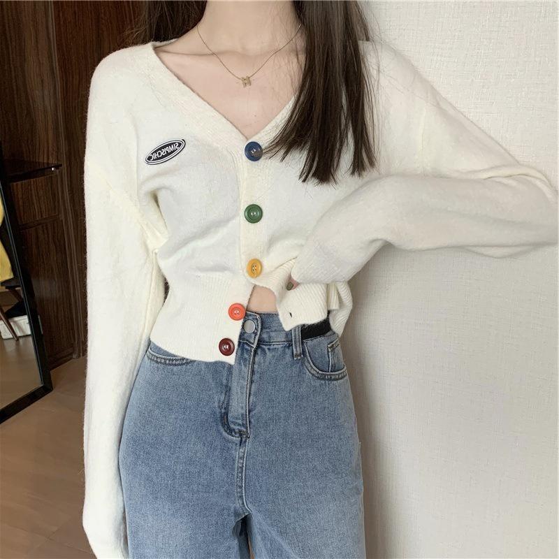 Áo Khoác Cardigan chất Thun Len Tay Dài Nữ Cúc Nhiều Màu