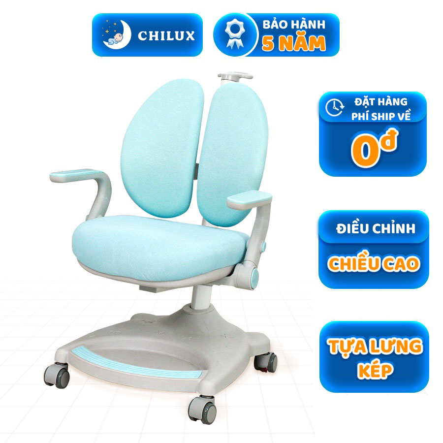 Bàn học cho bé Chilux Smart S cao cấp, thông minh, chống cận, chống gù tích hợp đèn chiếu sáng, đồng hồ báo giờ