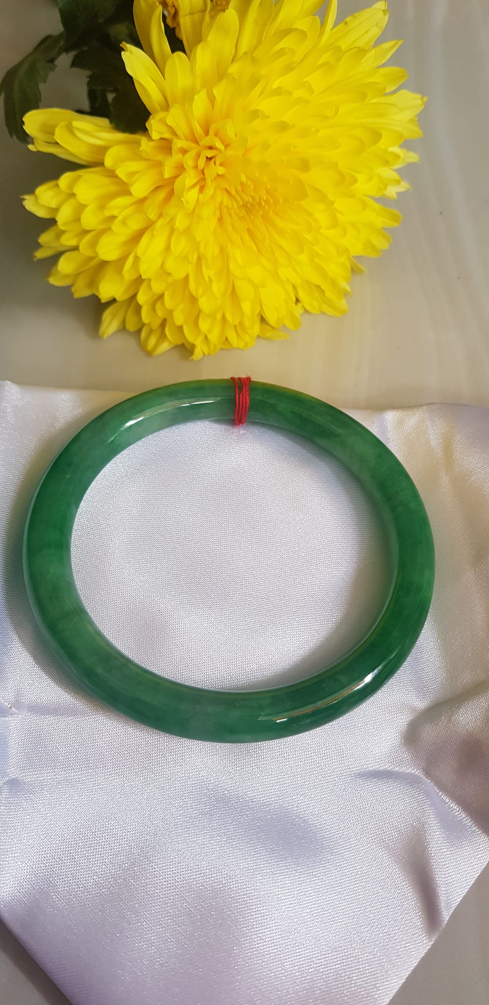 Vòng tay Nam size to đá Cẩm Thạch Đậu Lý QC 66mm x cọng 10mm Vòng màu xanh đậu lý bông đậm đẹp Nam tay to Cân Nặng 78kg - 90kg đeo ạ