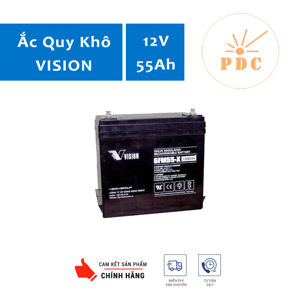 Ắc quy Vision 6FM55-X 12V 55Ah