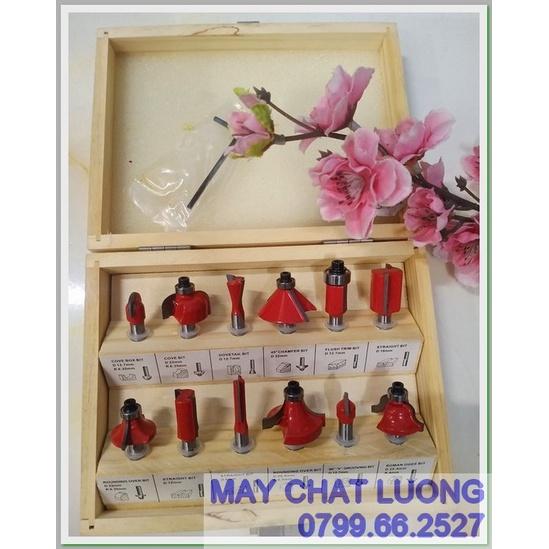 BỘ MŨI PHAY GỖ 12 MÓN ĐỘC ĐÁO 6,3LY