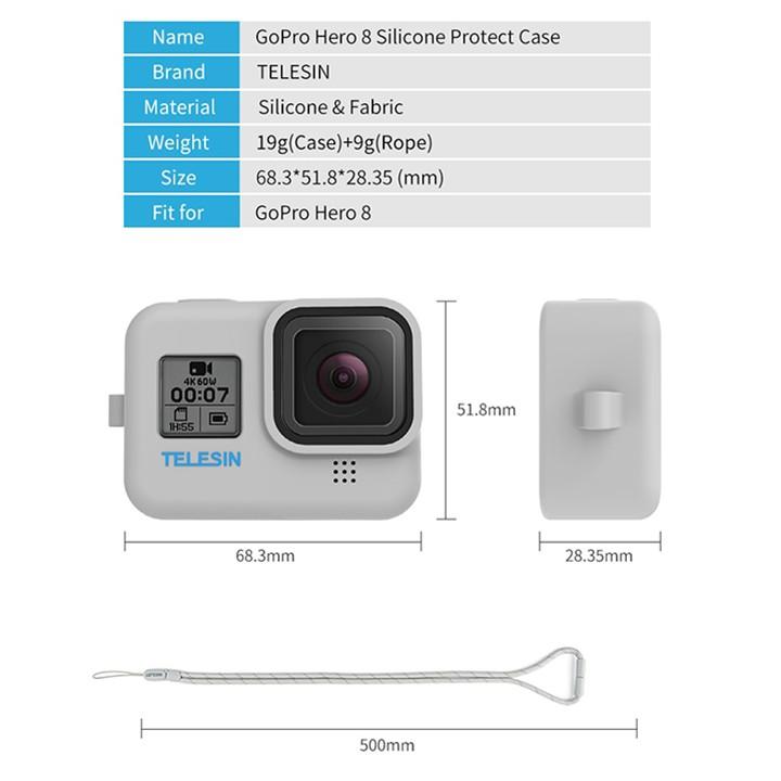 ỐP SILICONE BẢO VỆ GOPRO 8 TELESIN - HÀNG NHẬP KHẨU