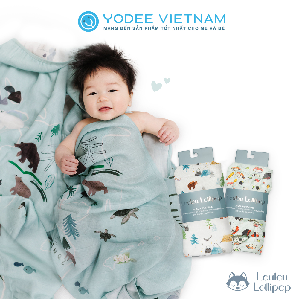Loulou Lollipop Khăn đa năng sợi tre thoáng khí, siêu mềm, an toàn và đa năng cho bé