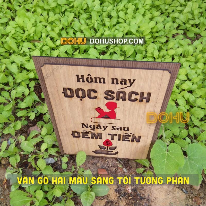 Tranh Gỗ Tạo Động Lực DOHU211: “Hôm nay đọc…, ngày mai đếm... ” - Phong cách Vintage Giá Xưởng Siêu Rẻ