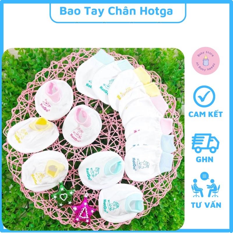 Bao Tay Chân Sơ Sinh Hotga Trắng Viền Bo