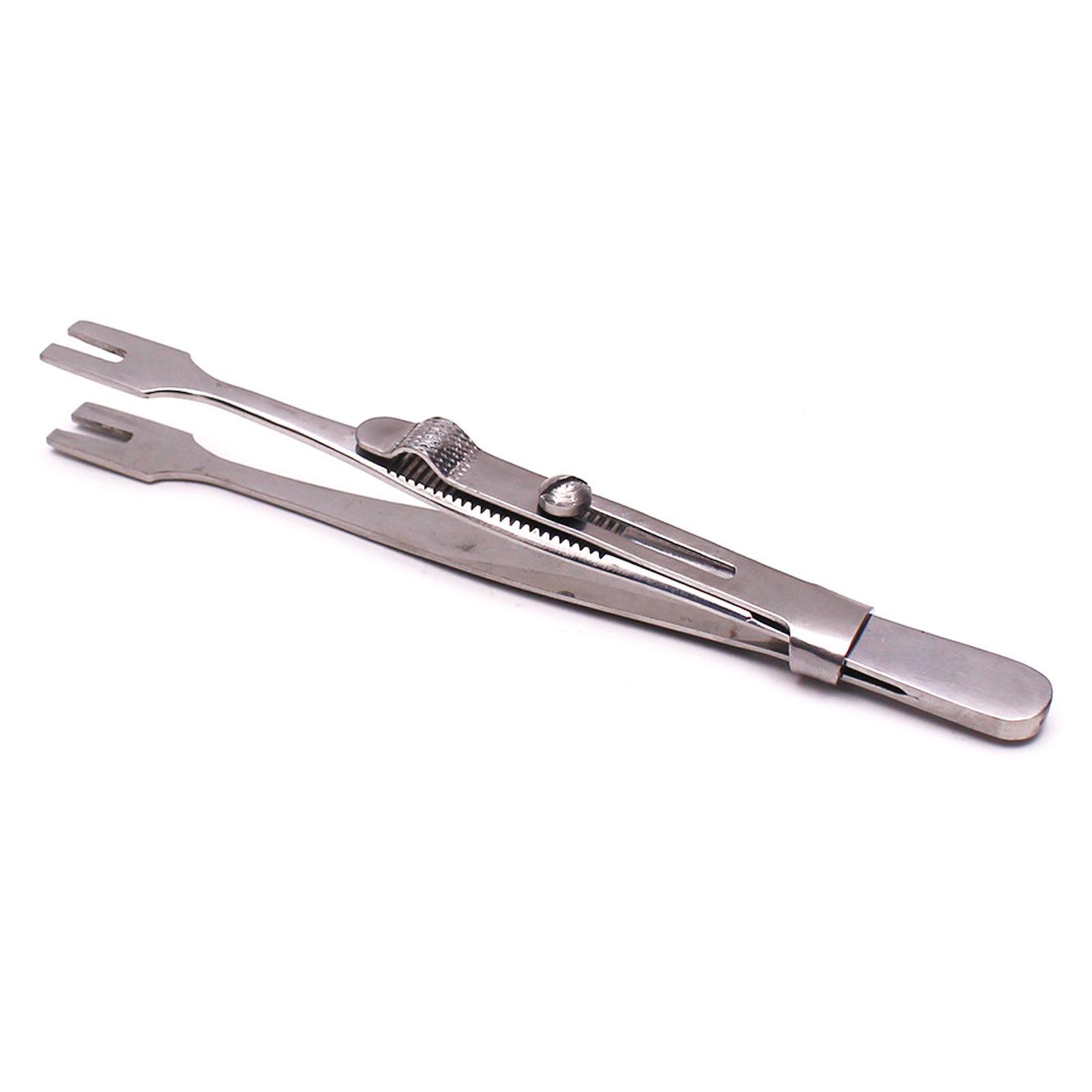 Body Piercing Tweezer Forceps Clamp Easy Lock Slotted for Ear Piercing