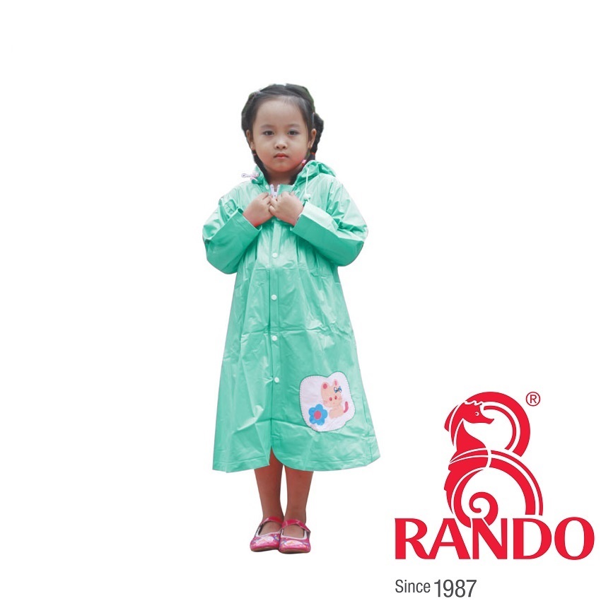 Áo mưa trẻ em Mèo con Rando CPPS-11 từ Size 1 đến Size 6 tương đương với chiều cao từ 80 cm đếm 160 cm