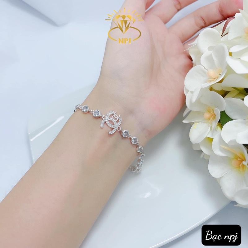 Lắc Tay nữ Bạc Ta , Vòng Tay X cách điệu ️ XINH XẮN ️ dành cho nữ -Bạc Npj