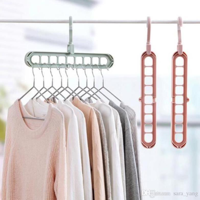 Móc treo quần áo 9 lỗ thông minh , Móc treo quần áo đa năng tiện lợi