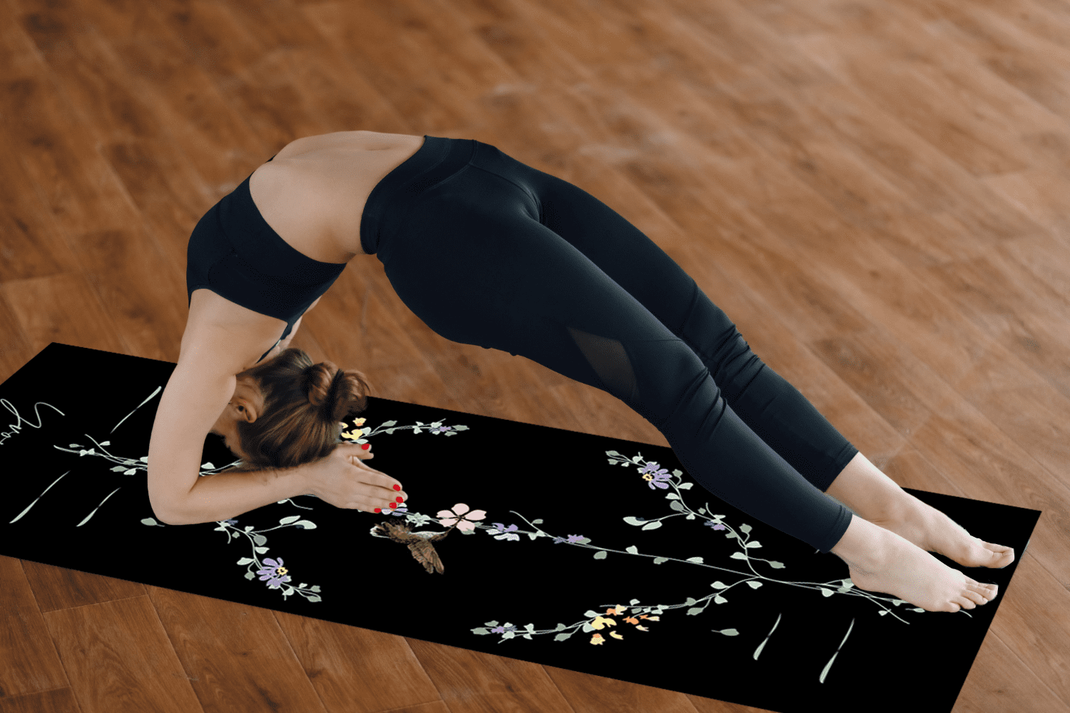 Thảm tập yoga chính hãng Yvonne, Hummingbird (TẶNG KÈM 3 PHẦN QUÀ) dày 4mm bề mặt nhám, siêu bám, chống trơn trượt, ưa mồ hôi,